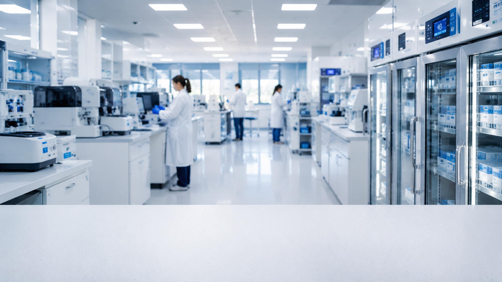 Clinical laboratory with temperature-controlled medical storage